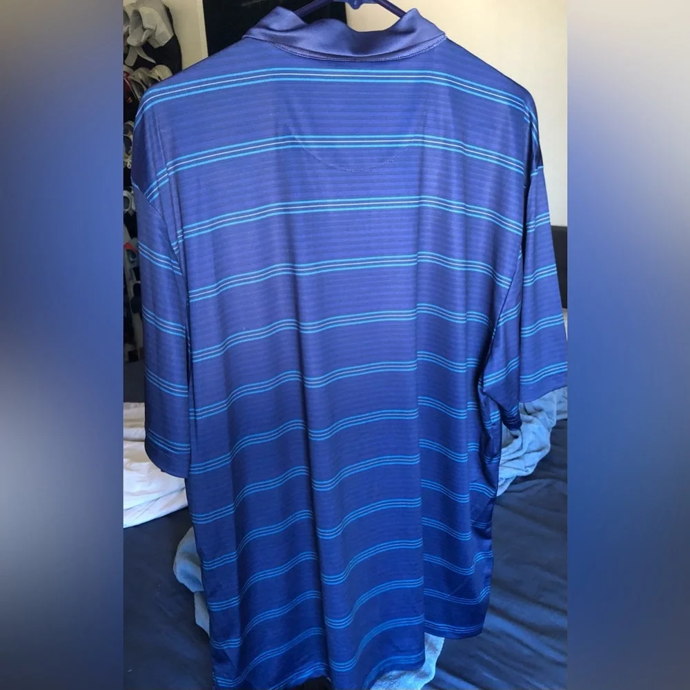 Ben Hogan Navy striped performance Golf Polo Shirt Men’s XL New